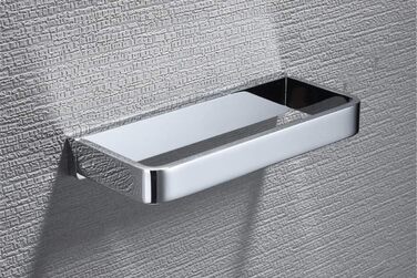 Flybath Кільце для рушників, масивна латунь, квадратна форма, хром, 20 см, для ванної та кухні, настінне кріплення