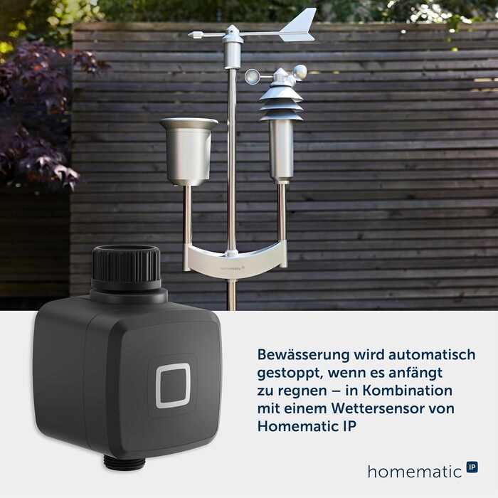 Homematic IP Актор поливу антрацит, розумний дім, керування через додаток, інтелектуальний контролер поливу саду