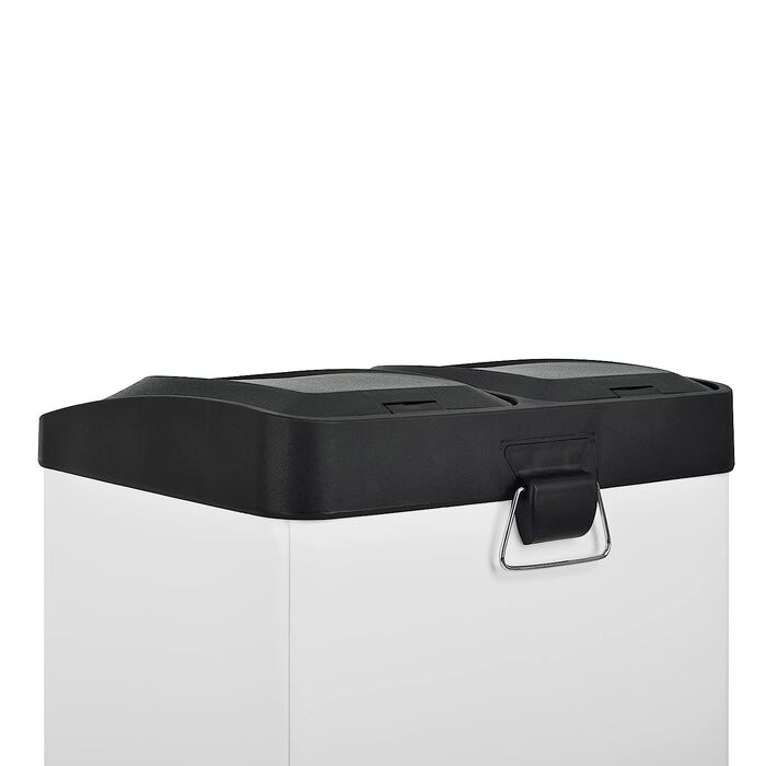 Двосекційний кухонний смітник SVITA TC2X20, 40 л, сталевий, білий, педальний, для сортування сміття