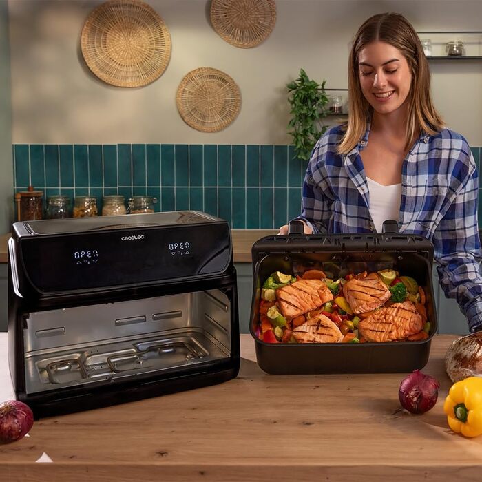 Аерофритюрниця Cecotec Cecofry & Grill Duoheat 4000 з грилем, 4 л, 1900 Вт, регулювання температури 40-200°C, 10 програм, Inox