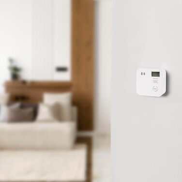 Smartwares Co-Detektor: детектор газів та диму з датчиком 10 років, сповіщення через додаток, білий