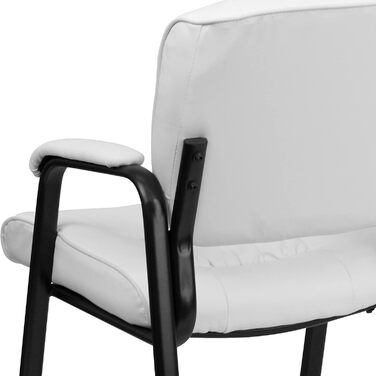 Крісло-табурет Haeger Flash Furniture з шкіри, з рамою з порошковим покриттям кольору титан-сірий, чорне (шкіра Weich/чорний каркас)
