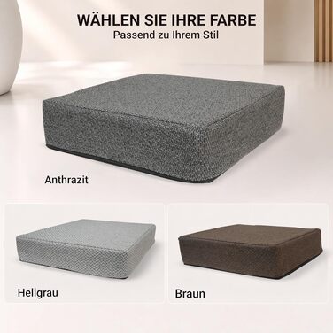 Ортопедична подушка для сидіння з Memory Foam 40x40 см Anthrazit - для офісного крісла, авто, візка. Нековзка, знімний чохол