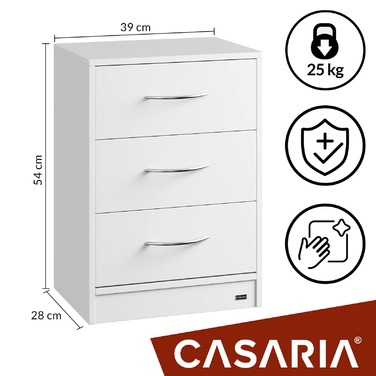 Тумбочка Елоїза набір з 2 білих 54x39x28см