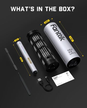 Fanttik E2 Ultra набір мініатюрних викруток 50-в-1, електричний магнітний прецизійний, 0.6 Нм, для iPhone, ноутбуків, окулярів, годинників (білий)