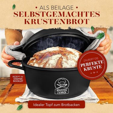 KRUSTENZAUBER каструля-брятер 24 см з кришкою, алюмінієва, для духовки та індукції, 4 л, чорна, універсальна каструля-сковорода для тушкування та запікання