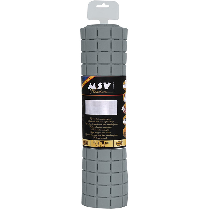 Антибактеріальний килимок для душу MSV Premium, сірий, 54x54 см, з присосками, аромат троянди, прати при 60°C