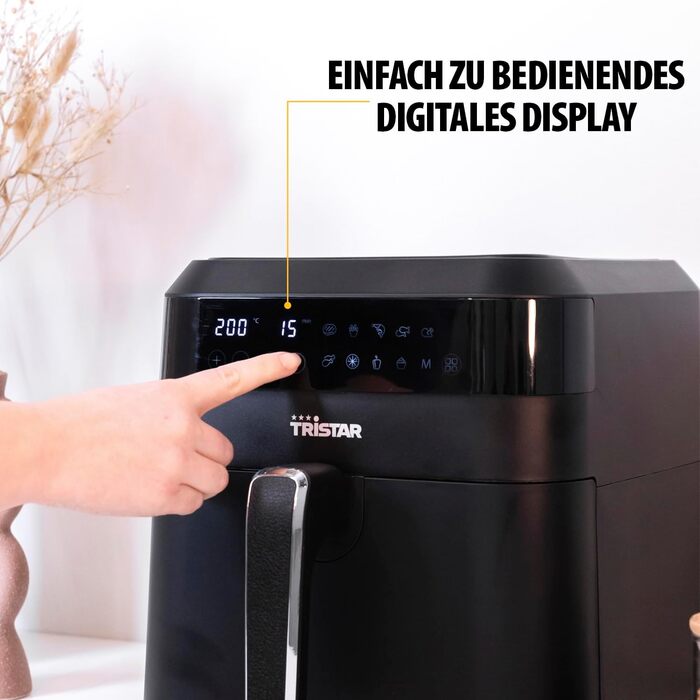 Фритюрниця Tristar FR-6999 цифрова аерофритюрниця XXL, 6 л, енергоощадна, 10 програм, чорна