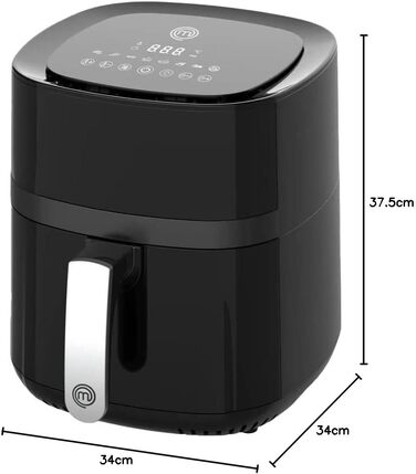 Аерофритюрниця MasterChef 4.5л-5.5л Airfryer 1400W з цифровим сенсорним керуванням, 7 програм, функція розігріву та підігріву, 80-200°C, для 2-4 осіб