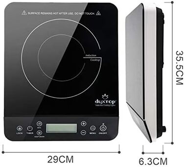 Плита індукційна Duxtop 2100W з сенсорним керуванням, LCD-дисплеєм, таймером 10 годин та 20 рівнями потужності/температури