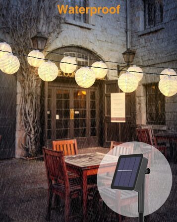 Сонячна гірлянда Litogo 7.8 м, 40 LED ліхтариків, 8 режимів, IP65, водонепроникна, для вулиці, саду, балкона, тераси, вечірки, теплий білий