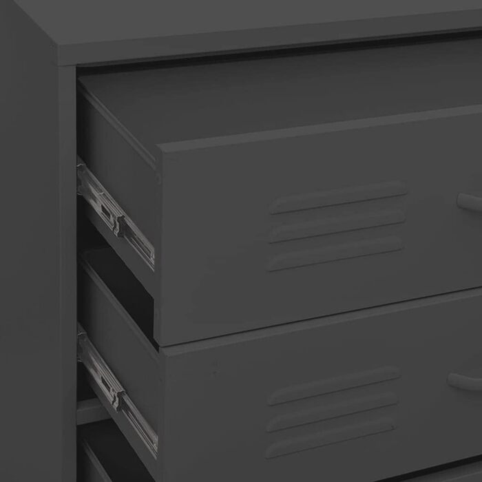 Комод з 4 шухлядами Sideboard, багатоцільова шафа-тумба зі сталі, антрацит, 80x35x101.5 см