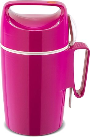 Термос для їжі ROTPUNKT 0,85 л, скляний вкладиш, BPA-free, малиновий