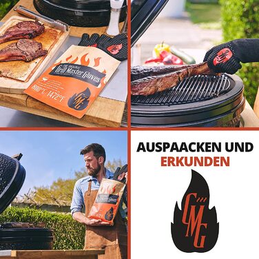 Термостійкі рукавички Grill Master до 800°C, водонепроникні та вогнетривкі рукавички для гриля, кухні, випікання, каміна, багаторазові і прані рукавиці для духовки, ідеальний аксесуар для грилю