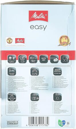 Кавоварка фільтраційна Melitta Easy Timer з таймером, скляною колбою, антикрапельною системою, 10 чашок, чорна