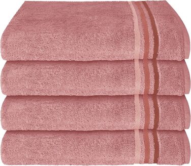 Рушники махрові Schiesser Skyline Color, 4 шт, 100% бавовна, натуральне виробництво, високий рівень вбирання, м'які, стійкі до вицвітання, 50x100 см, рожевий
