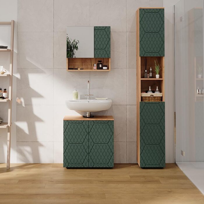 Підставка під раковину Vicco Grün/Goldkraft Eiche Irma, 60x59x30 см - шафка для ванної кімнати, 60 см