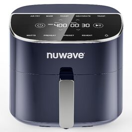 Аерофритюрниця Nuwave Brio Plus, 2.5 л, цифровий сенсорний дисплей, регулювання температури від 22.5°F до 450°F, темно-синя