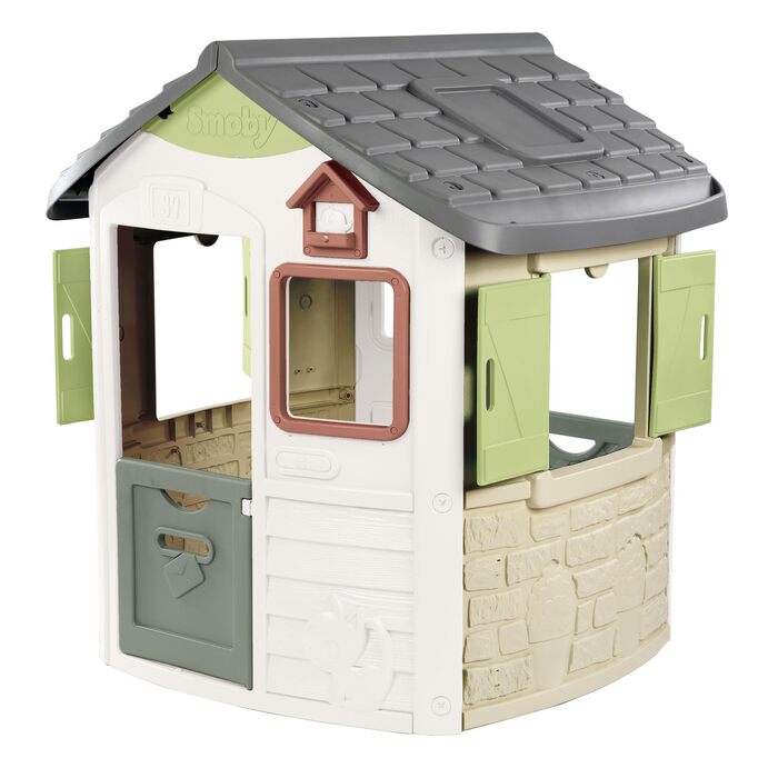 Дитячий будиночок Smoby Life Jura Lodge (115x123x132 см) з переробленого пластику - вуличний будиночок для ігор, годівниця для птахів, від 2 років