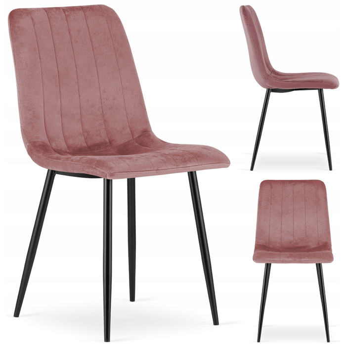 Стілець Mufart, велюр, рожевий, 1 шт.