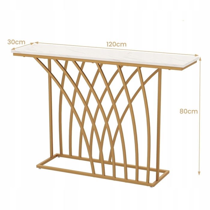Консольний стіл Costway, матовий золотий, 120 x 80 x 30 см