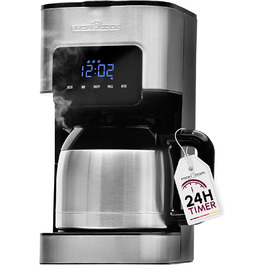Кавоварка Profi Cook PC-KA 1191 з таймером, сенсорним управлінням і термокухлем 1,2 л, фільтраційна, неіржавна сталь