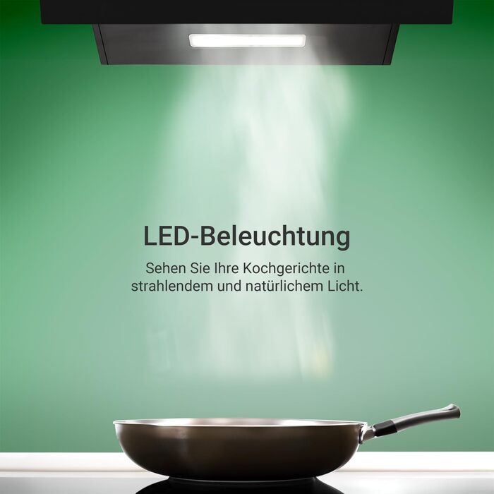 Витяжка кухонна KKT KOLBE BASE6004S 60 см, чорна (скло, нержавіюча сталь), з LED-підсвіткою, сенсорним керуванням та керуванням жестами, режим рециркуляції та відведення повітря