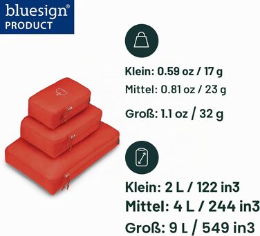 Набір компресійних органайзерів для одягу Osprey Ultralight Packwürfel, Waterfront Blue (3 шт.)