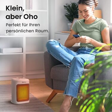 Керамічний обігрівач Pro Breeze 2000W з термостатом, електричний конвектор з 3 рівнями нагріву та захистом від перегріву, білий