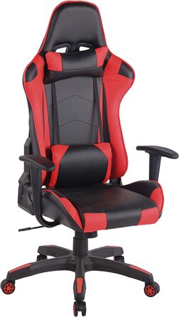 Ігрове крісло CLP Racing Miracle з екошкіри, регульоване, чорний/червоний
