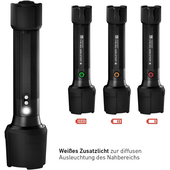 Ліхтарик Ledlenser P7R Work, LED, акумуляторний, 900 люмен, IP68, 21700 Li-ion, фокусування, висока CRI, USB-магнітна зарядка, дальність 240 м, станція зарядки