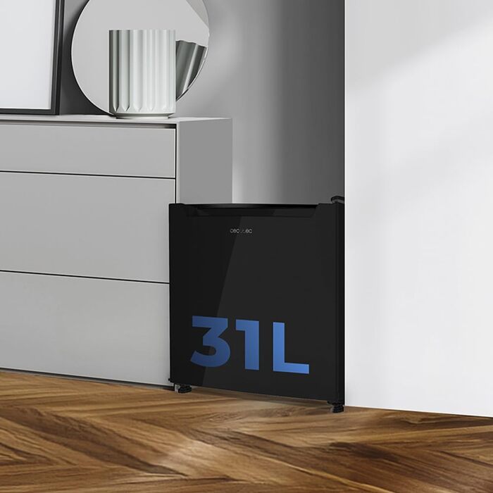 Міні-холодильник Cecotec Bolero CoolMarket TT 31 Dual Black, 31 л, з функцією охолодження та заморожування, механічне керування, знімна полиця, чорний