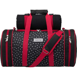 Пікнік-набір anndora: термосумка, плед, аксесуари, чорний з білими крапками