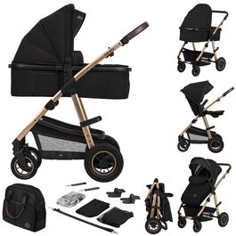 Дитячий візок Lionelo Amber 2 в 1 (Black Onyx) - універсальний, з люлькою та прогулянковим блоком, в комплекті сумка, москітна сітка, дощовик