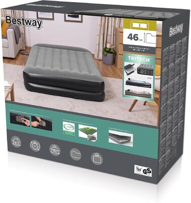 Надувний матрац Bestway Premium Plus з вбудованим насосом, розмір Queen
