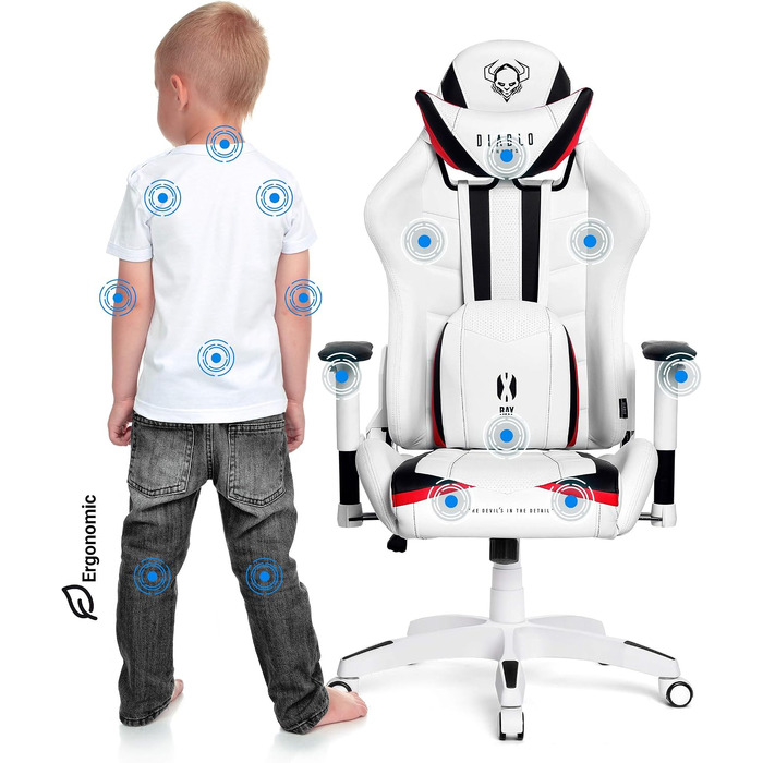 Ігрове крісло Diablo X-Ray King XL, ергономічний офісний стілець для комп'ютера з 4D підлокітниками