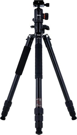 Алюмінієвий штатив Rollei C5i Makro Pro, 3D-головка, монопод, тримач для смартфона, швидкознімна платформа, чорний, 90° обертання стійки