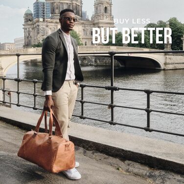 Шкіряна дорожня сумка Berliner Bags Oslo 50 л, водонепроникна, з відділенням для взуття, для чоловіків і жінок