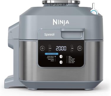Мультиварка Ninja Speedi 5,7 л, 10-в-1: аерофритюрниця, повільне приготування, багатофункціональний електроприлад, подарунок для чоловіків і жінок, морська сіль, модель ON400EU