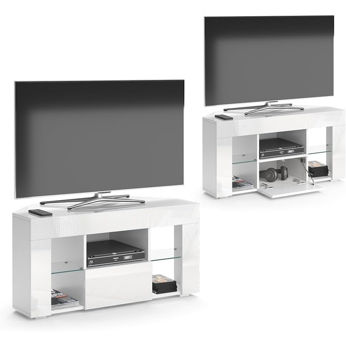 Тумба під телевізор Vicco Denver, білий глянець, 100x50 см