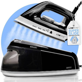 Парова прасувальна станція Clatronic DBS 3749, 2400 Вт, 3,5 бар, Superglide, резервуар 1,2 л, чорна, антикрапельна система