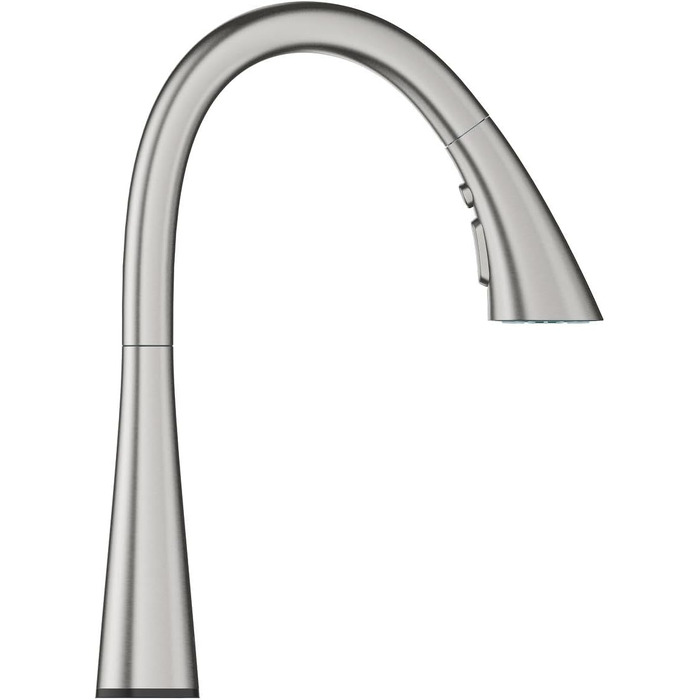 Змішувач кухонний GROHE Zedra з висувним душем, 3 режими, Supersteel, економія води