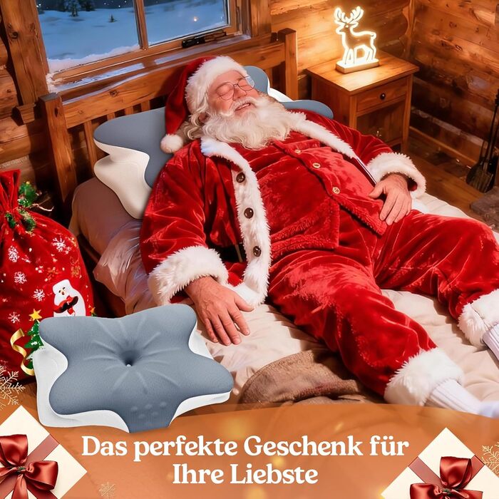 Подушка для шиї з піни Memory Foam: ортопедична подушка для сну на боці, спині та животі (Сіра)