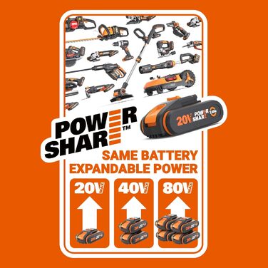 Акумуляторний газонокосарка WORX WG749E 40V PowerShare з радіоприводом, безщітковий двигун, ширина зрізу 46 см, 7 положень висоти зрізу, чорний (Modern), з акумулятором та зарядним пристроєм