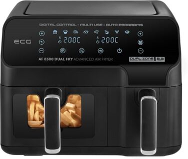 Фритюрниця ECG AF 8300 Dual Fry, 8,3 л, 2700 Вт, подвійна чаша, електрична