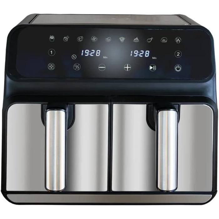 Аерофритюрниця Unold Twin Zone 58685, подвійна камера, 8 л, 1700 Вт, BPA-free, 2 кошики по 4 л, знімні решітки