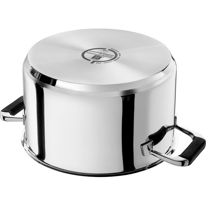 Набір каструль і сковорідка CORNELIA POLETTO BY ZWILLING, 6 предметів, з 4 кришками, для індукції, нержавіюча сталь, скляні кришки