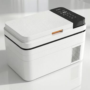 Автомобільний холодильник Brandson 30л з Bluetooth та Wi-Fi (Tuya Smart) - Електричний компресорний автохолодильник з функцією морозильника (-20°C), 12/24В та 230В, Еко-режим, для авто, кемпінгу, вантажівок - Білий