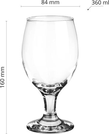 Набір склянок для пива Glasmark Krosno 360 мл, 6 шт. – бокали для крафтового пива, келихи для коктейлів, скляні, стійкі до миття в посудомийній машині