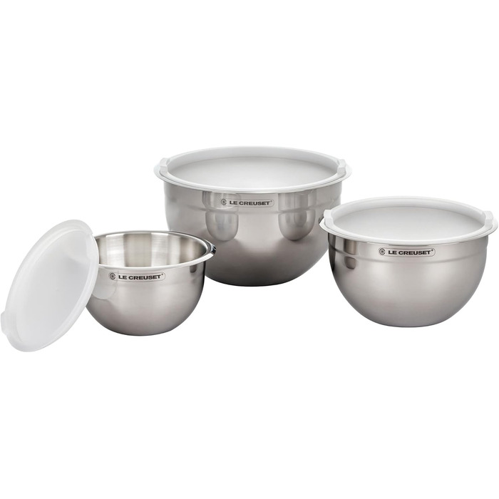 Набір мисок LE CREUSET з нержавіючої сталі (3 шт.) з кришкою, 41901000010000